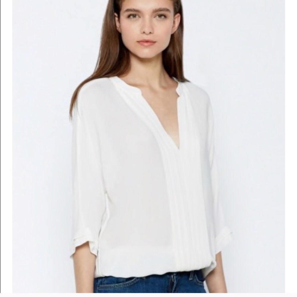 NWOT Joie Marru Ivory Silk Blouse size Large